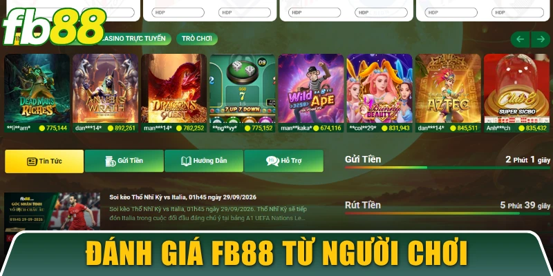 FB88 16 Đánh giá chất lượng tuyệt vời từ phía người chơi